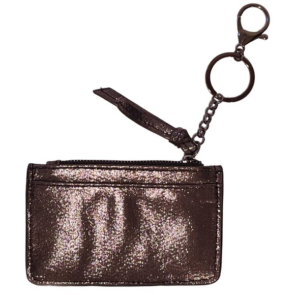 Metallic Bronze Cardholder Keychain Wallet — Zip Pouch & Clip NWOT - Picture 1 of 6